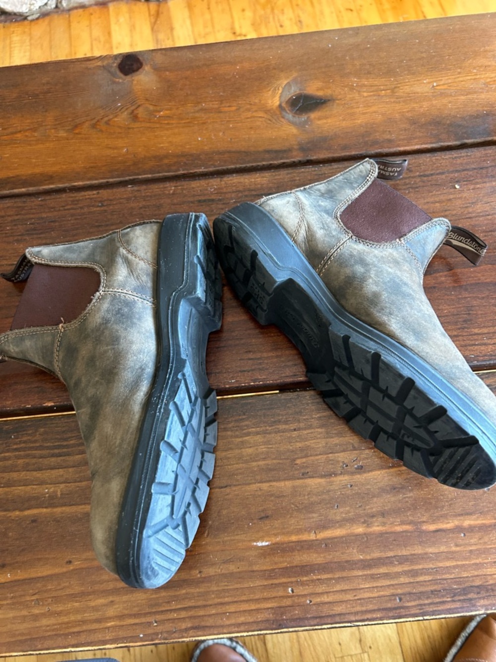 Men's Brown Chelsea distressed leather boots men’s size 9 US - Picture 7 of 16